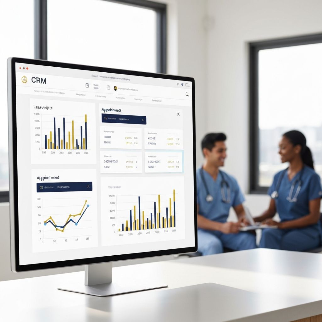 AI-powered CRM dashboard showing lead analytics and appointment scheduling